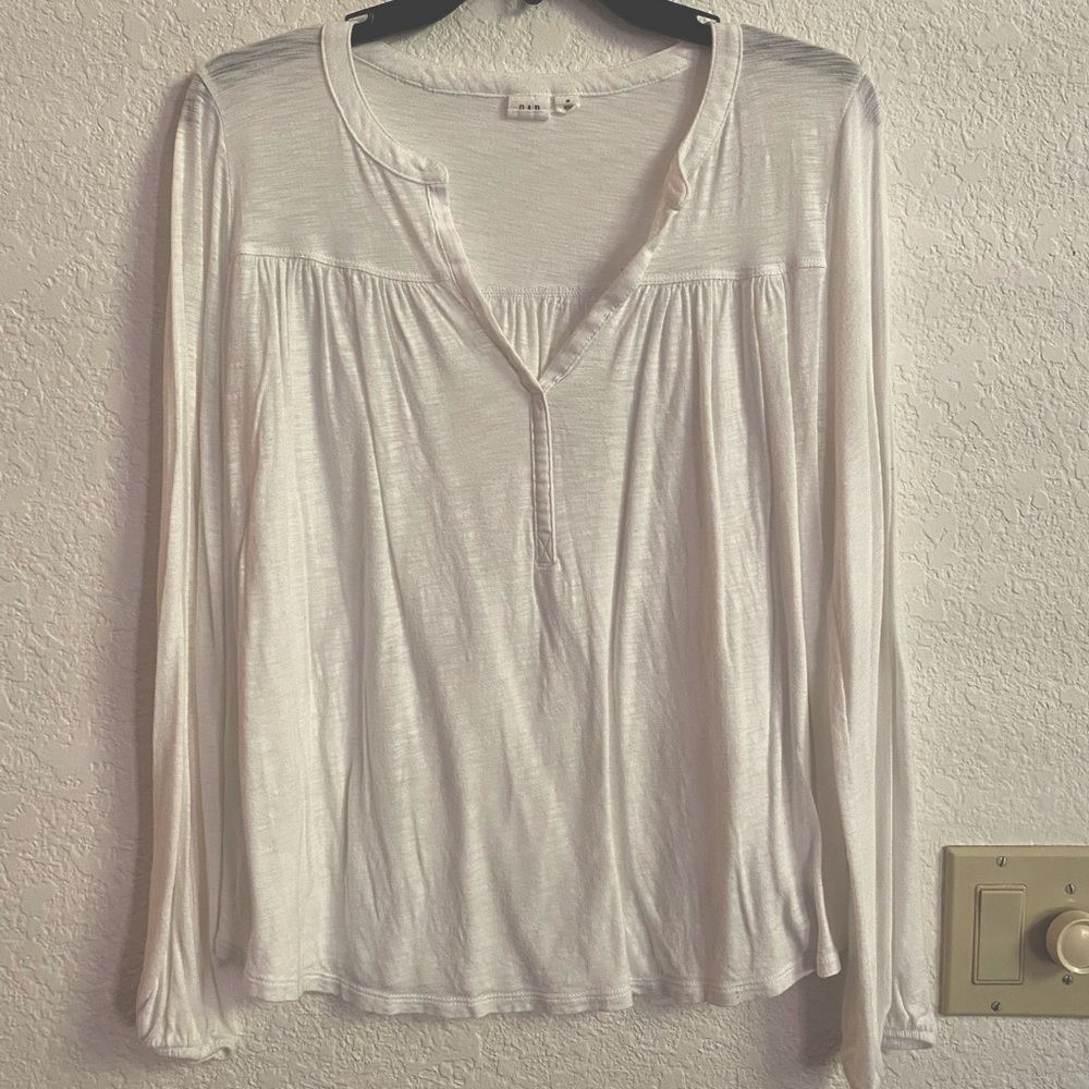Gap White Boho Long Sleeve Shirt
